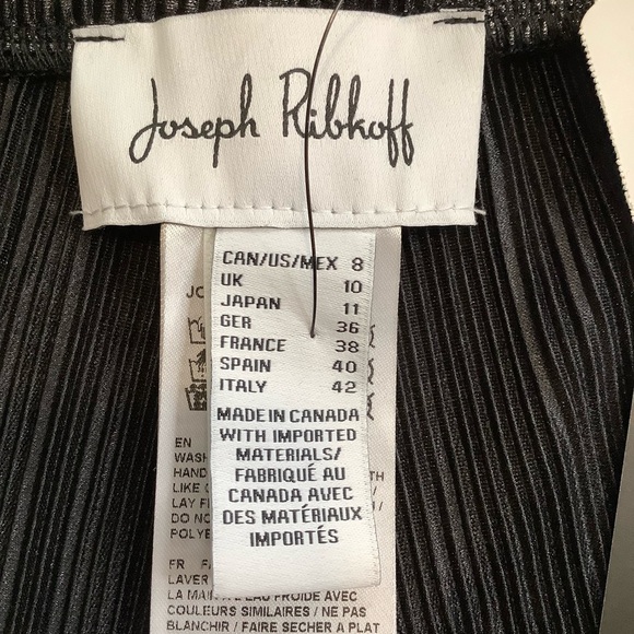 JOSEPH RIBKOFF Metallic Black & Silver Wide Leg Pants Size 8 - Picture 5 of 14